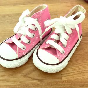 Converse little girl pink high tops